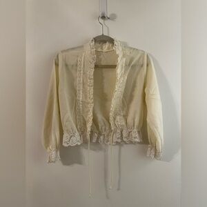 19th Century Vintage Ruffle Cropped Blouse